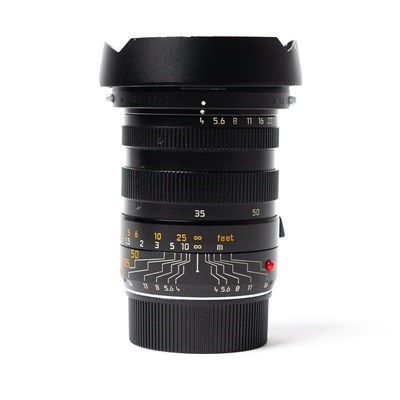 Leica 28-35-50mm f/4 Tri-Elmar-M ASPH lens(6 bit code) w/- hood + E49 UVafilter Grade 8
